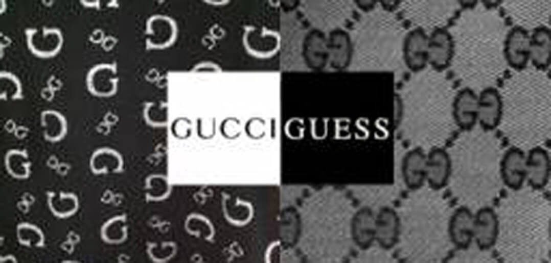 guess and gucci logos