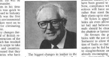 L’area pelle saluta Robert Sykes: ex presidente di British Leather Confederation, era ricercatore e associazionista
