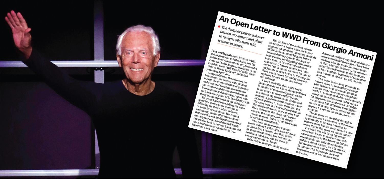 Giorgio Armani: “Il lusso la smetta di imitare il fast fashion” |  LaConceria | Il portale dell'area pelle